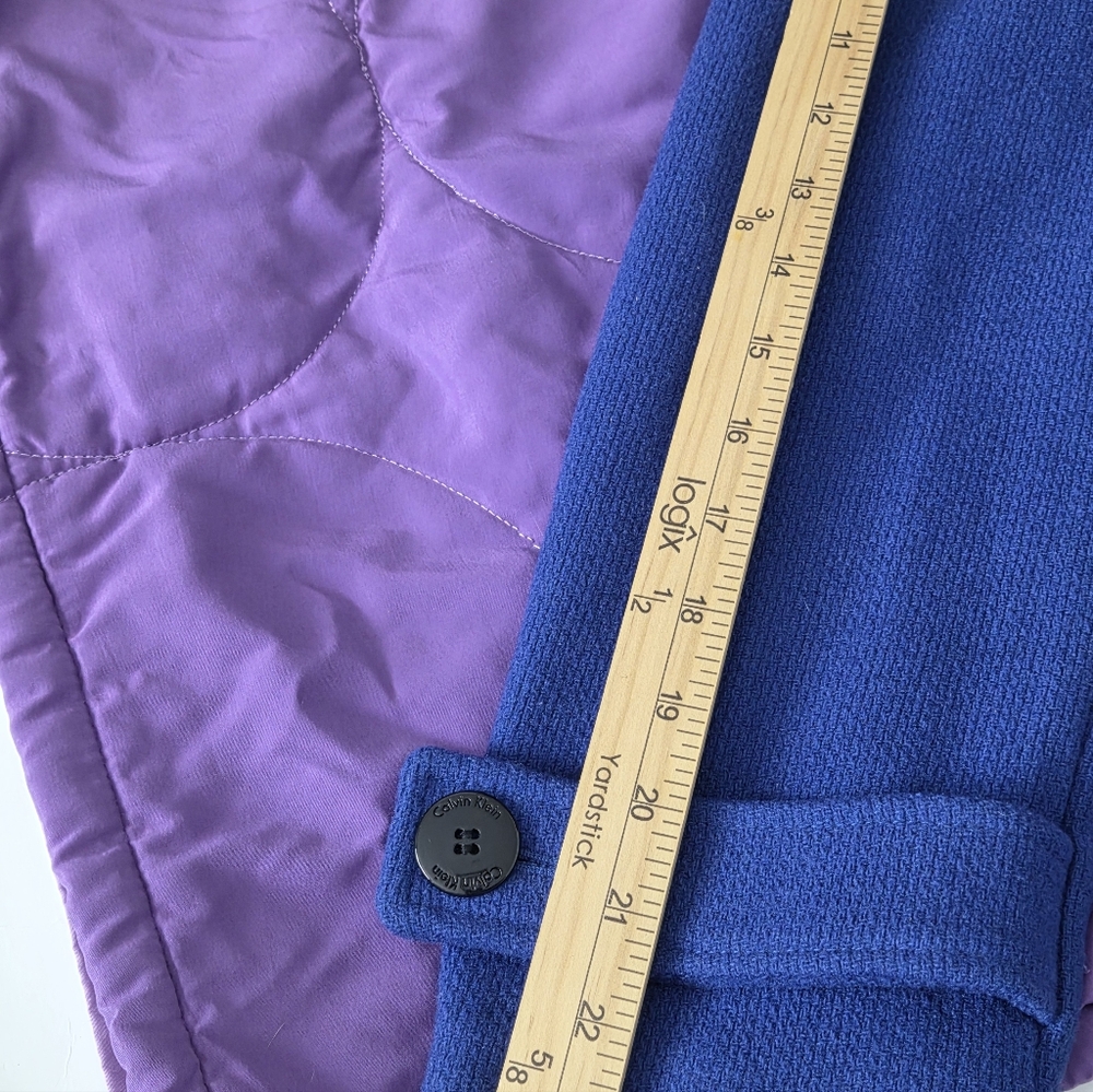 Calvin Klein Wool Coat Women ,Royal Blue Wool Blend Sz 8. - Picture 15 of 16
